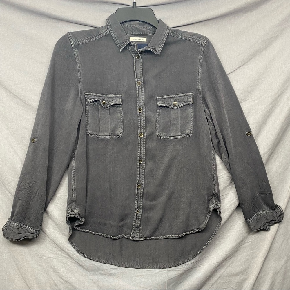 American‎ Eagle Outfitters Button Down Long Sleeve Soft Gray Size | XS